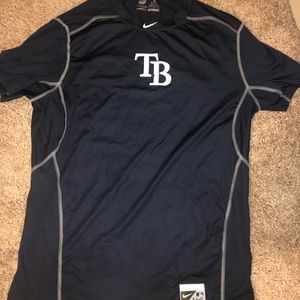 Nike Tampa Bay Rays Dri Fit authentic shirt pro combat MLB Baseball Large